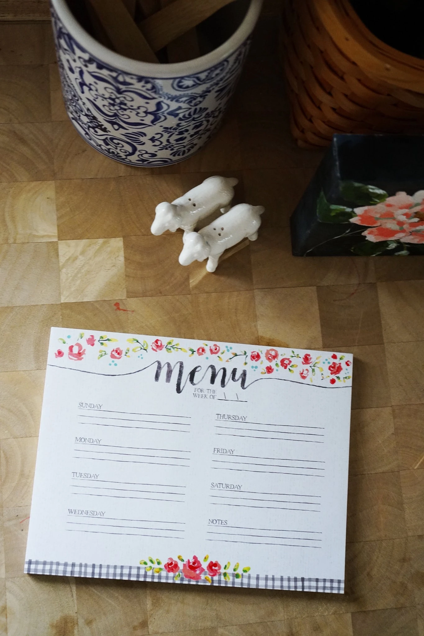 Notepad | Weekly meal planner floral notepad