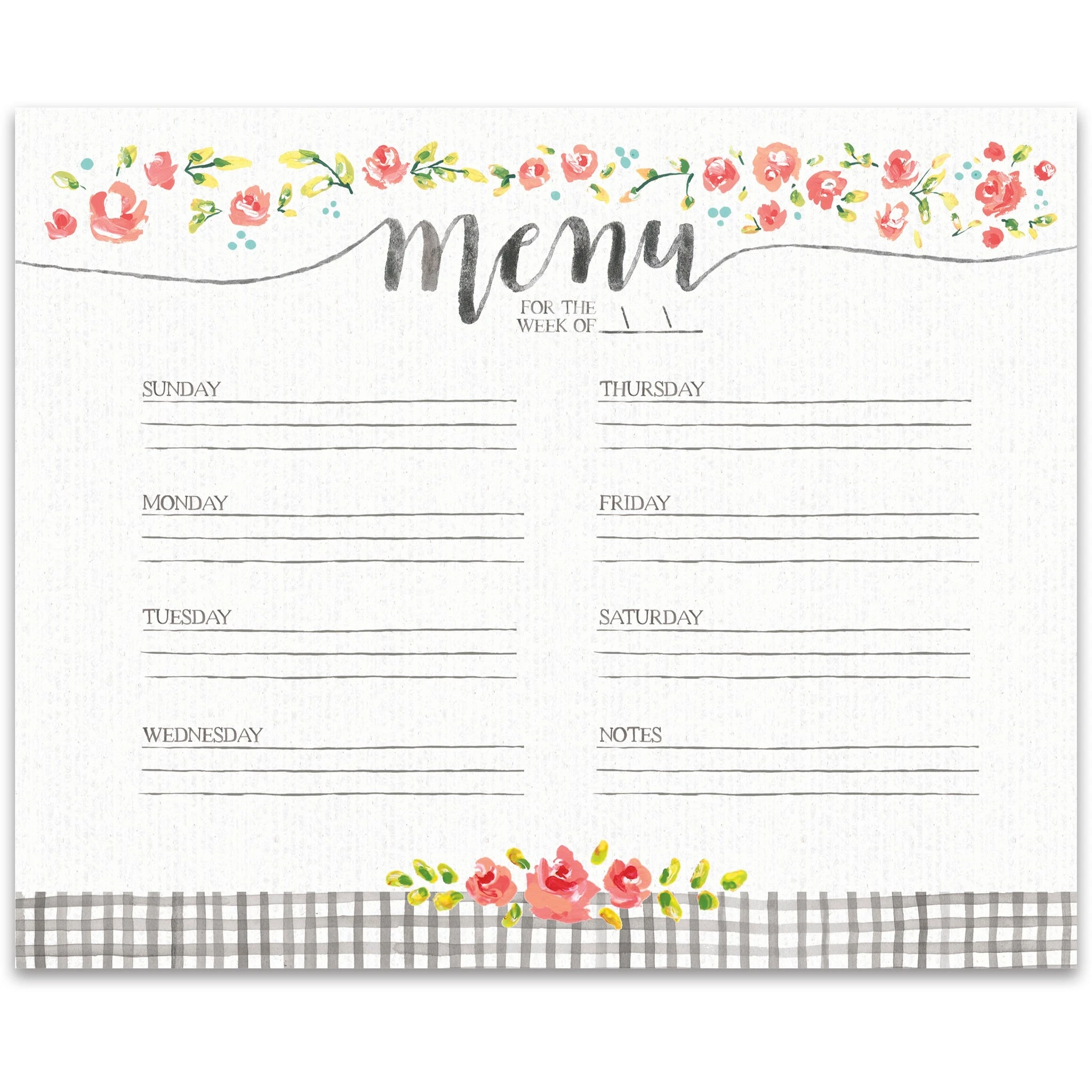 Pretty weekly meal planner