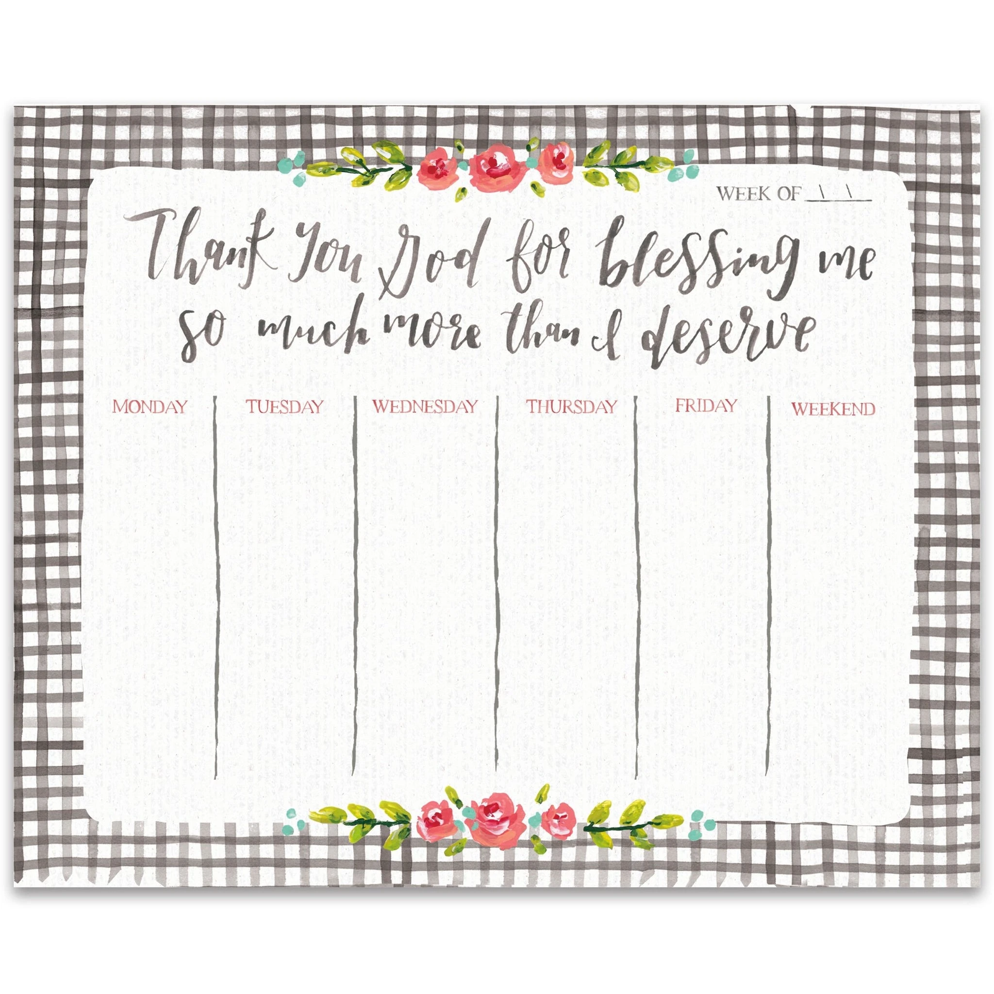 Weekly planner notepad 