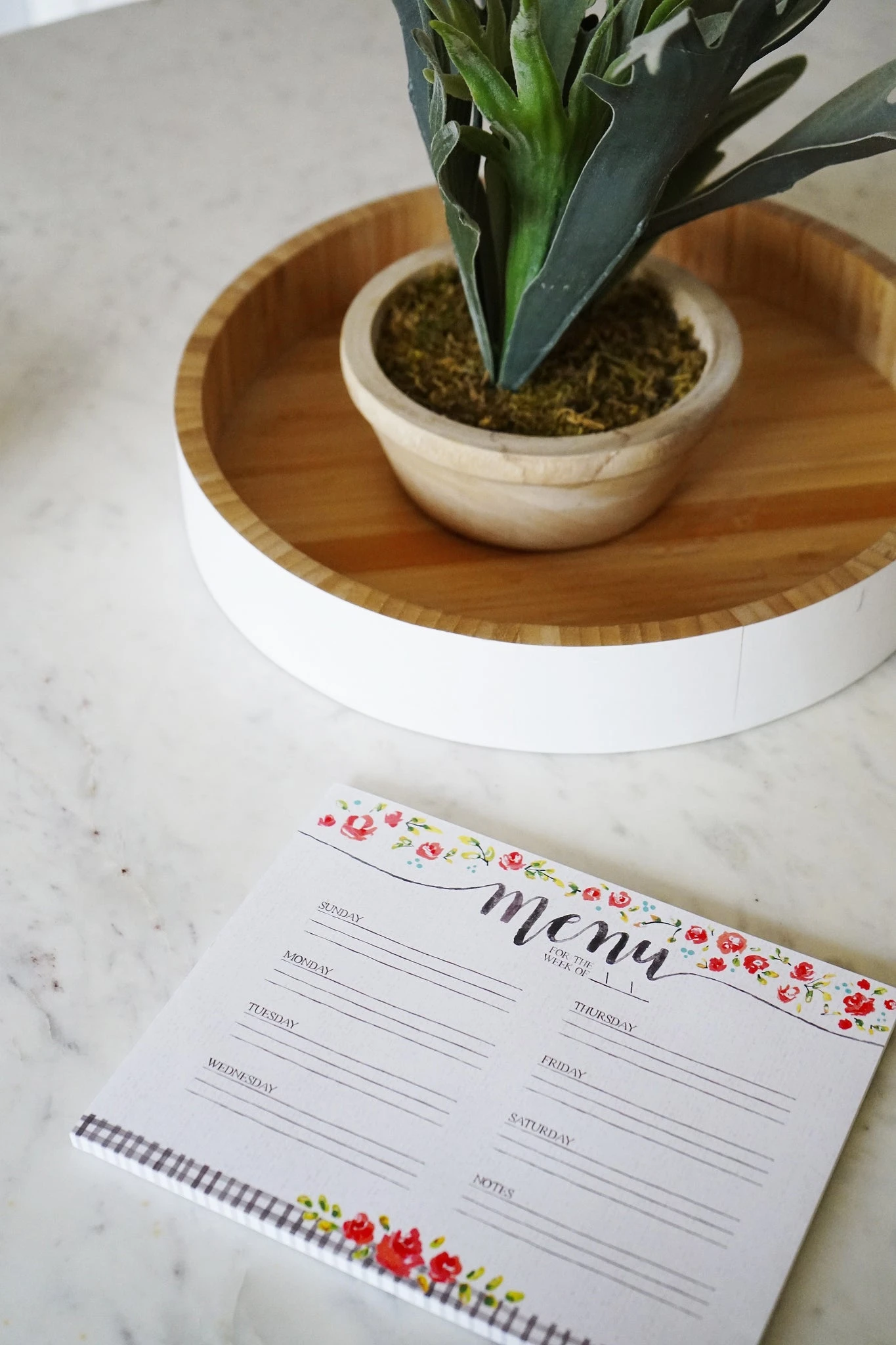 Pretty meal planner notepad. Annie Quigley Art for Primitives by Kathy 