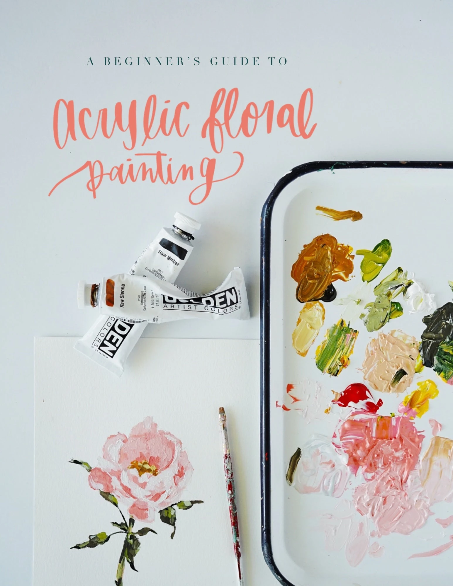 E-book #2 |  A Beginner’s Guide to Acrylic Floral Painting (instant download)