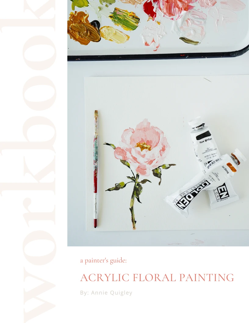 E-book #2 |  A Beginner’s Guide to Acrylic Floral Painting (instant download)