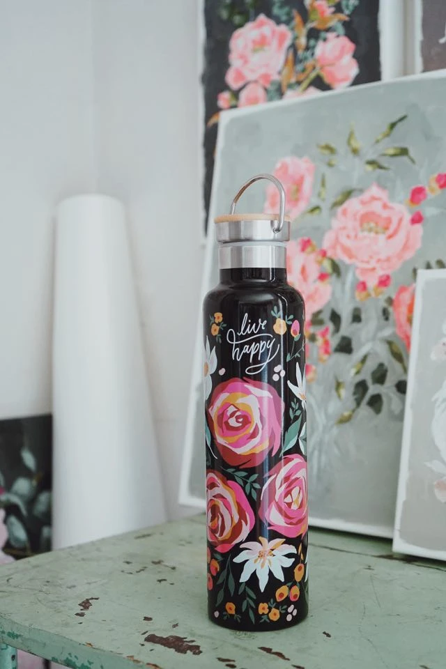 Floral Water Bottle